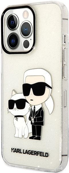 Telefon tok Karl Lagerfeld IML Glitter Karl and Choupette NFT iPhone 13 Pro átlátszó hátlap tok ...