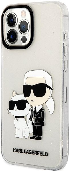 Telefon tok Karl Lagerfeld IML Glitter Karl and Choupette NFT hátlap iPhone 13 Pro Max készülékhez Transparent ...
