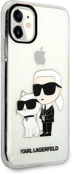 Handyhülle Karl Lagerfeld IML Glitter Karl and Choupette NFT Back Cover für iPhone 11 transparent ...