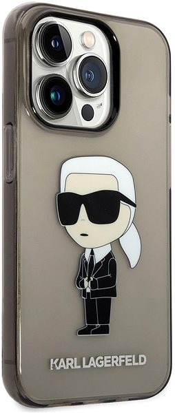Telefon tok Karl Lagerfeld IML Ikonik NFT iPhone 14 Pro fekete hátlap tok ...