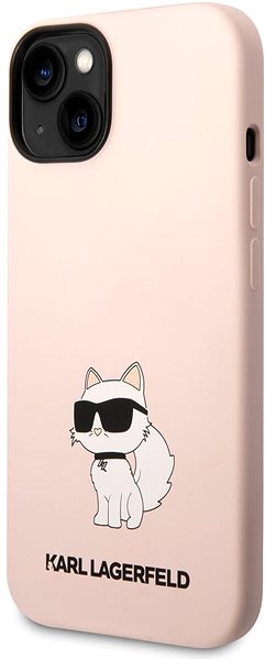 Telefon tok Karl Lagerfeld Liquid Silicone Choupette NFT iPhone 14 rózsaszín hátlap tok ...