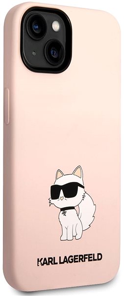 Telefon tok Karl Lagerfeld Liquid Silicone Choupette NFT iPhone 14 Plus rózsaszín hátlap tok ...