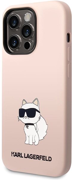 Telefon tok Karl Lagerfeld Liquid Silicone Choupette NFT iPhone 14 Pro Max rózsaszín hátlap tok ...