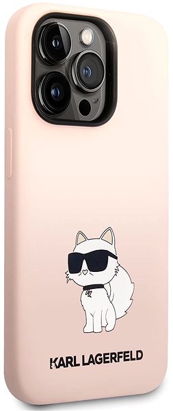 Telefon tok Karl Lagerfeld Liquid Silicone Choupette NFT iPhone 14 Pro Max rózsaszín hátlap tok ...