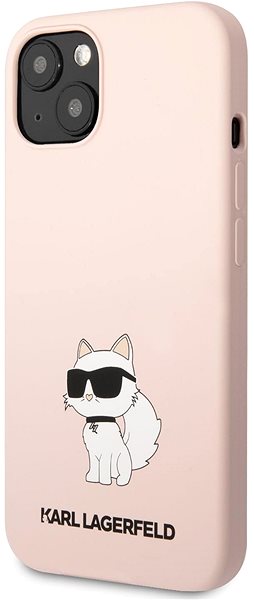 Telefon tok Karl Lagerfeld Liquid Silicone Choupette NFT iPhone 13 rózsaszín hátlap tok ...
