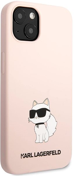 Telefon tok Karl Lagerfeld Liquid Silicone Choupette NFT iPhone 13 rózsaszín hátlap tok ...
