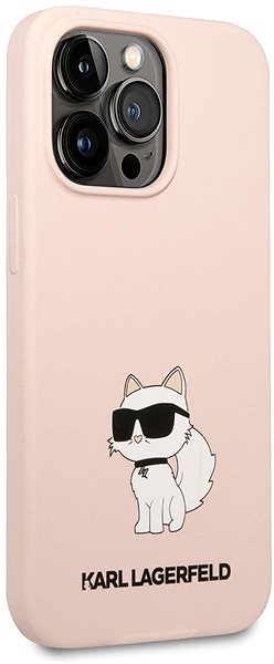 Telefon tok Karl Lagerfeld Liquid Silicone Choupette NFT iPhone 13 Pro rózsaszín hátlap tok ...