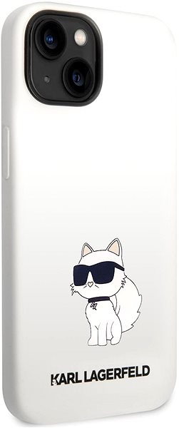 Telefon tok Karl Lagerfeld Liquid Silicone Choupette NFT iPhone 14 fehér hátlap tok ...