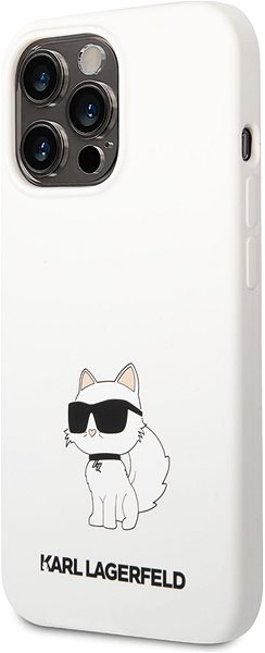 Telefon tok Karl Lagerfeld Liquid Silicone Choupette NFT iPhone 13 Pro fehér hátlap tok ...