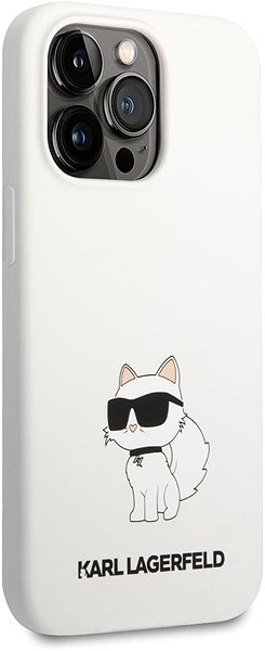 Telefon tok Karl Lagerfeld Liquid Silicone Choupette NFT iPhone 13 Pro fehér hátlap tok ...