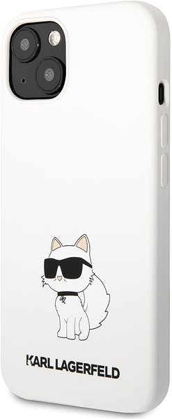 Telefon tok Karl Lagerfeld Liquid Silicone Choupette NFT iPhone 13 fehér hátlap tok ...