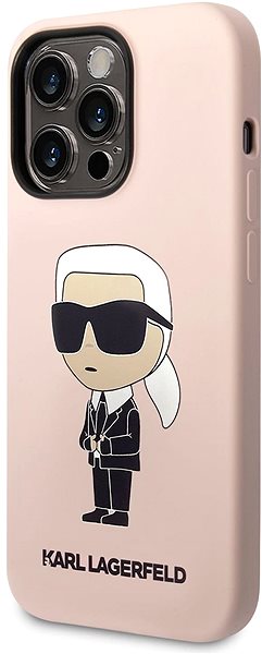 Telefon tok Karl Lagerfeld Liquid Silicone Ikonik NFT iPhone 14 Pro Max rózsaszín hátlap tok ...