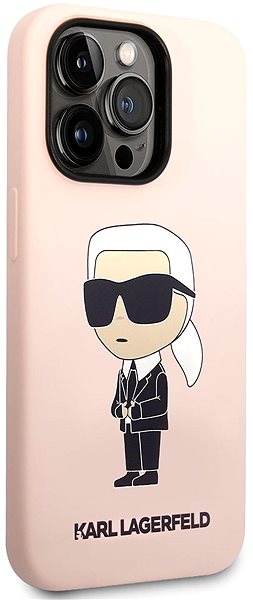 Telefon tok Karl Lagerfeld Liquid Silicone Ikonik NFT iPhone 14 Pro rózsaszín hátlap tok ...