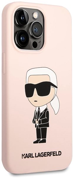 Telefon tok Karl Lagerfeld Liquid Silicone Ikonik NFT iPhone 13 Pro rózsaszín hátlap tok ...