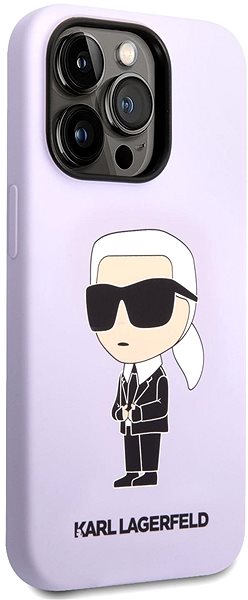 Telefon tok Karl Lagerfeld Liquid Silicone Ikonik NFT hátlap iPhone 14 Pro Purple készülékhez ...