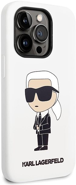 Telefon tok Karl Lagerfeld Liquid Silicone Ikonik NFT iPhone 14 Pro fehér hátlap tok ...