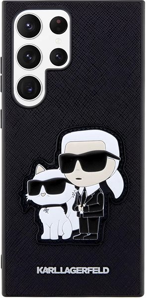 Telefon tok Karl Lagerfeld PU Saffiano Karl and Choupette NFT Samsung Galaxy S23 Ultra fekete hátlap tok ...
