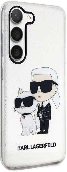 Handyhülle Karl Lagerfeld IML Glitter Karl and Choupette NFT Back Cover für Samsung Galaxy S23 - Transparent ...