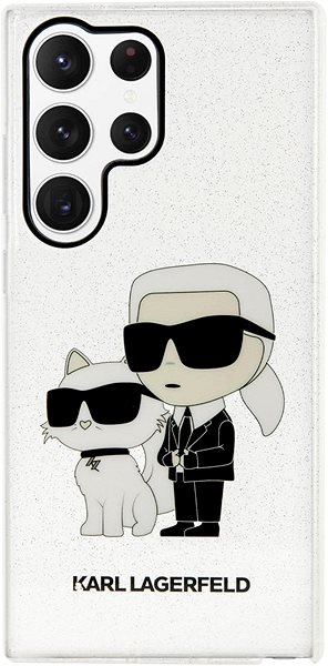 Telefon tok Karl Lagerfeld IML Glitter Karl and Choupette NFT Samsung Galaxy S23 Ultra átlátszó hátlap tok ...