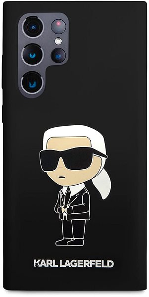 Telefon tok Karl Lagerfeld Liquid Silicone Ikonik NFT Samsung Galaxy S23 Ultra fekete hátlap tok ...