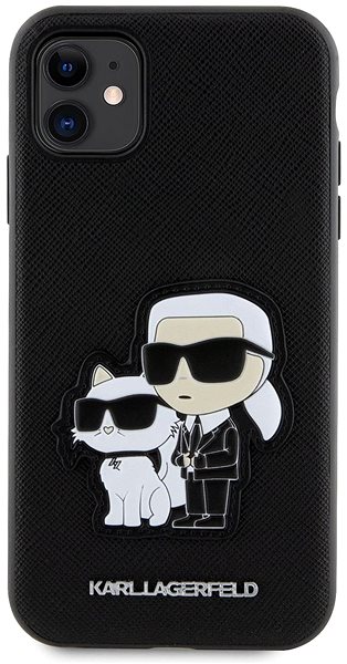 Telefon tok Karl Lagerfeld PU Saffiano Karl and Choupette NFT iPhone 11 fekete tok ...