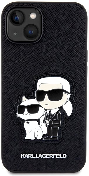 Handyhülle Karl Lagerfeld PU Saffiano Karl and Choupette NFT Back Cover für iPhone 13 Schwarz ...