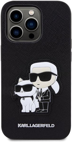 Kryt na mobil Karl Lagerfeld PU Saffiano Karl and Choupette NFT Zadný Kryt na iPhone 13 Pro Black ...