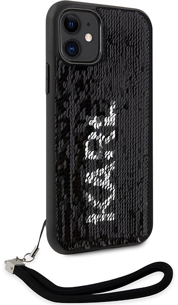 Kryt na mobil Karl Lagerfeld Sequins Reversible Zadný Kryt na iPhone 11 Black/Silver ...