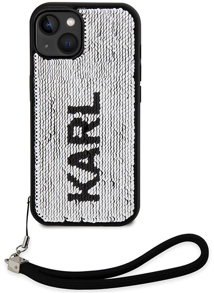 Handyhülle Karl Lagerfeld Sequins Reversible Back Cover für das iPhone 13 Black/Silver ...