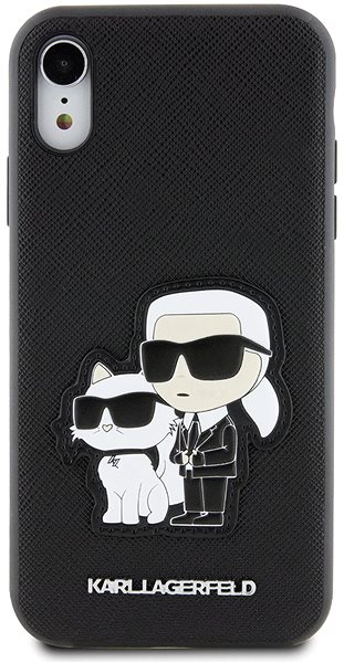 Kryt na mobil Karl Lagerfeld PU Saffiano Karl and Choupette NFT Zadný Kryt na iPhone XR Black ...