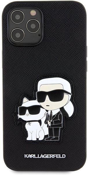 Kryt na mobil Karl Lagerfeld PU Saffiano Karl and Choupette NFT Zadný Kryt na iPhone 12 Pro Max Black ...