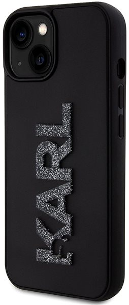 Kryt na mobil Karl Lagerfeld 3D Rubber Glitter Logo Karl Zadný Kryt na iPhone 15 Black ...