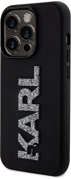Kryt na mobil Karl Lagerfeld 3D Rubber Glitter Logo Karl Zadný Kryt na iPhone 15 Pro Black ...
