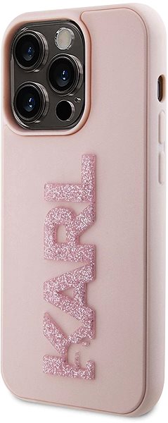 Telefon tok Karl Lagerfeld 3D Rubber Glitter Logo Karl iPhone 15 Pro Max rózsaszín tok ...