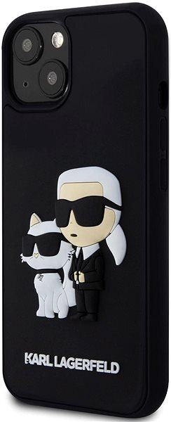 Telefon tok Karl Lagerfeld 3D Rubber Karl and Choupette iPhone 15 Plus fekete tok ...