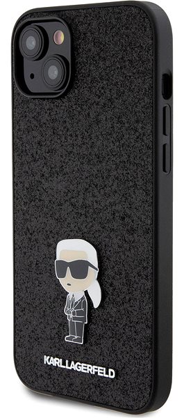 Kryt na mobil Karl Lagerfeld Fixed Glitter Metal Ikonik Zadný Kryt na iPhone 15 Plus Black ...