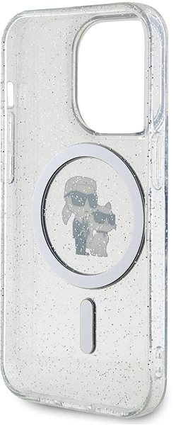 Handyhülle Karl Lagerfeld IML Glitter Karl and Choupette MagSafe Back Cover für iPhone 15 Pro transparent ...