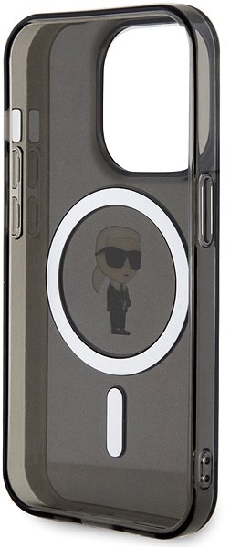 Telefon tok Karl Lagerfeld IML Ikonik iPhone 15 Pro MagSafe fekete tok ...