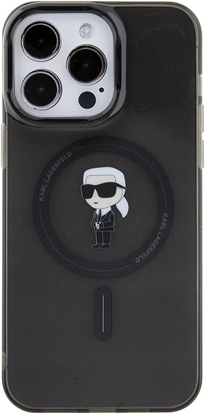 Telefon tok Karl Lagerfeld IML Ikonik iPhone 15 Pro Max MagSafe fekete tok ...