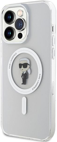 Kryt pre mobil Karl Lagerfeld IML Ikonik MagSafe Zadný Kryt pre iPhone 15 Pre Max Transparent .