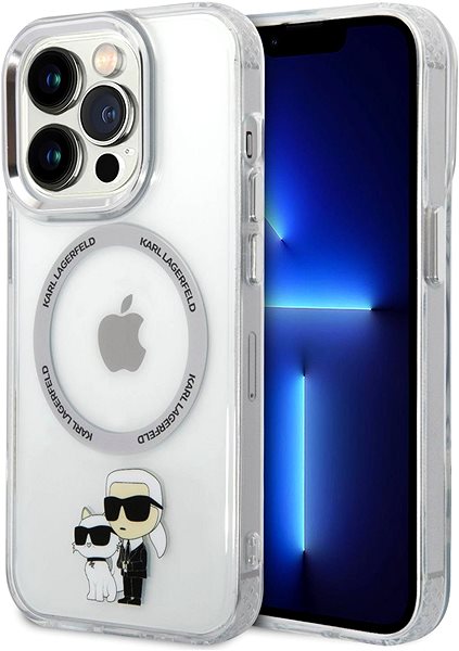 Telefon tok Karl Lagerfeld IML Karl and Choupette NFT iPhone 15 Pro MagSafe átlátszó tok ...