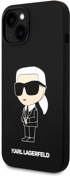 Handyhülle Karl Lagerfeld Liquid Silicone Ikonik NFT Back Cover für iPhone 15 Schwarz ...