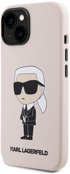 Telefon tok Karl Lagerfeld Liquid Silicone Ikonik NFT iPhone 15 rózsaszín tok ...