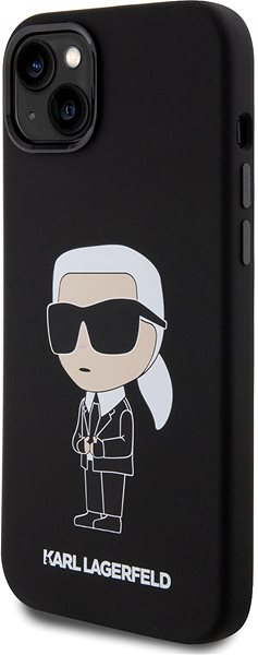 Handyhülle Karl Lagerfeld Liquid Silicone Ikonik NFT Back Cover für iPhone 15 Plus Schwarz ...