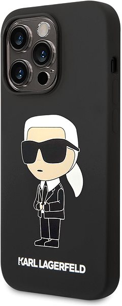 Handyhülle Karl Lagerfeld Liquid Silicone Ikonik NFT Back Cover für iPhone 15 Pro Schwarz ...
