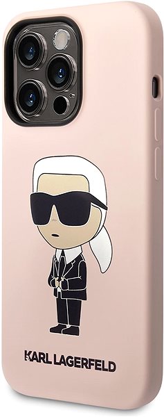 Telefon tok Karl Lagerfeld Liquid Silicone Ikonik NFT iPhone 15 Pro rózsaszín tok ...