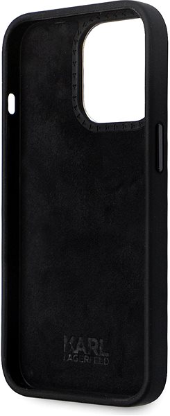 Handyhülle Karl Lagerfeld Liquid Silicone Metal Ikonik Back Cover für iPhone 15 Pro Schwarz ...