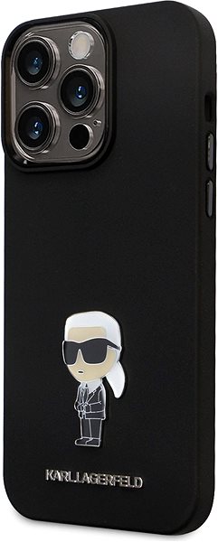 Kryt na mobil Karl Lagerfeld Liquid Silicone Metal Ikonik Zadný Kryt pre iPhone 15 Pro Max Black ...
