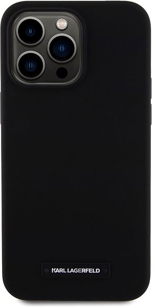Kryt na mobil Karl Lagerfeld Liquid Silicone Plaque MagSafe Zadný Kryt pre iPhone 15 Pro Max Black ...