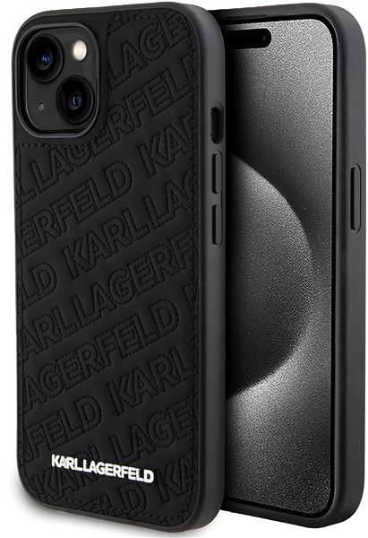 Kryt na mobil Karl Lagerfeld PU Quilted Pattern Zadný Kryt pre iPhone 15 Black ...